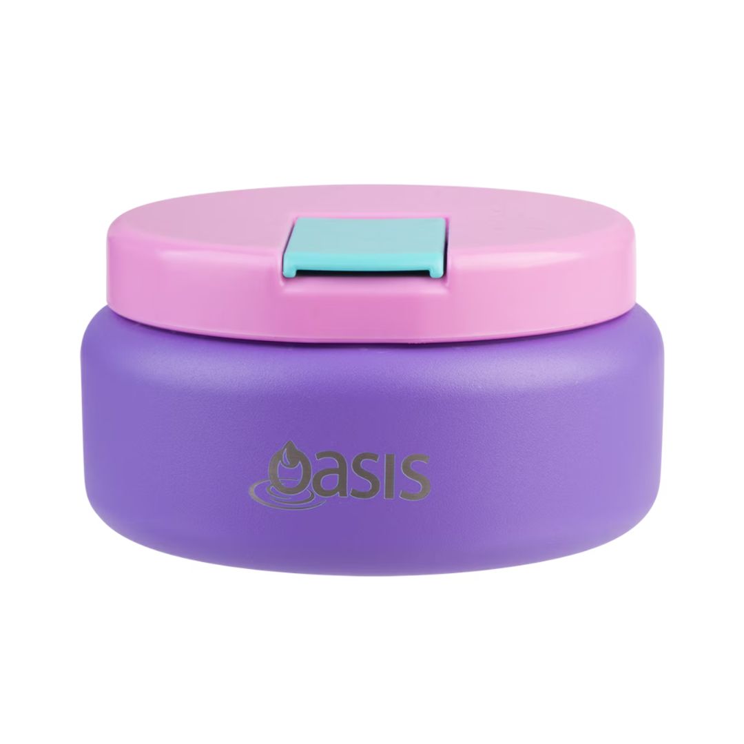 Oasis | Stainless Steel Double Wall Insulated Food Flask with Quick Release Lid - 230ml | Mermaid Purple