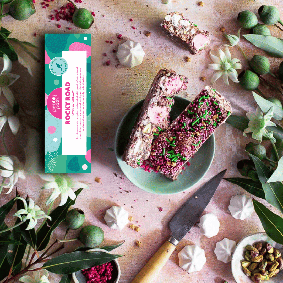 Pebbly Path | Rocky Road | Pavlova Parkway Rocky Road: 100 grams