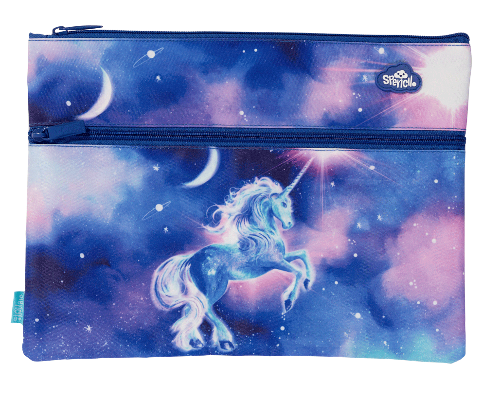 Spencil | A4 Twin Zip Pencil Case | Moonlit Unicorn