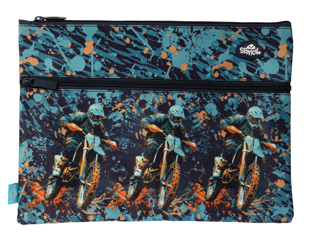 Spencil | A4 Twin Zip Pencil Case | Moto Camo Trax
