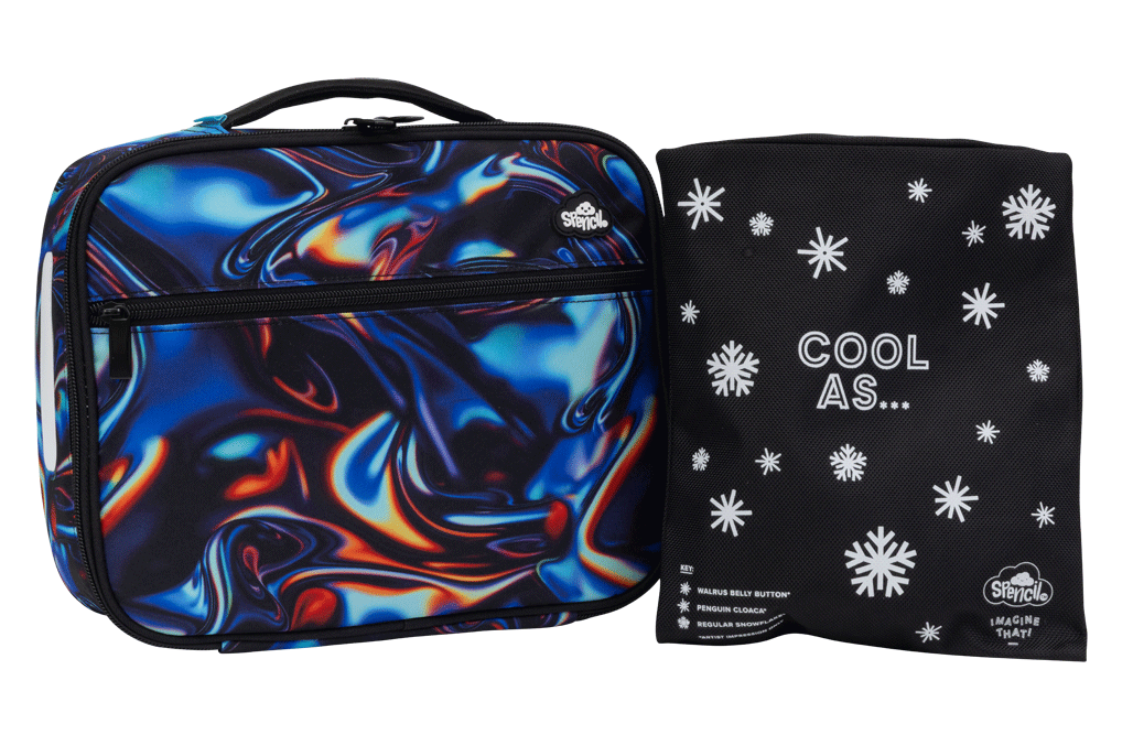 Spencil | Big Cooler Lunch Bag + Chill Pack | Metallic Waves