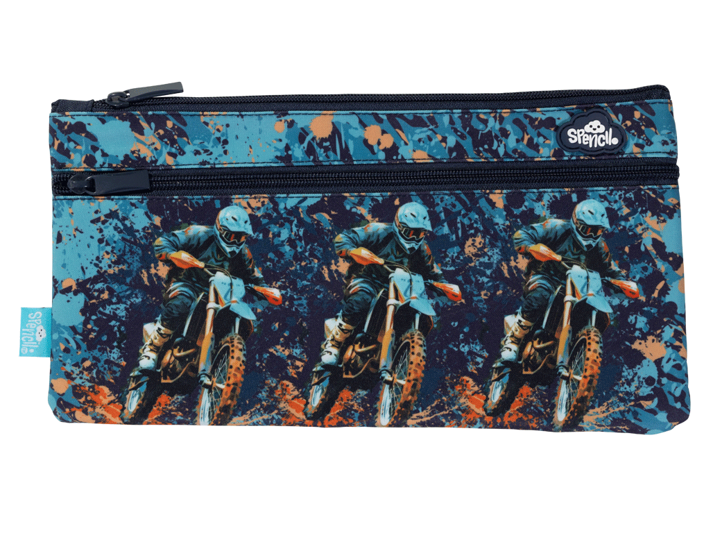 Spencil | Twin Zip Pencil Case | Moto Camo Trax