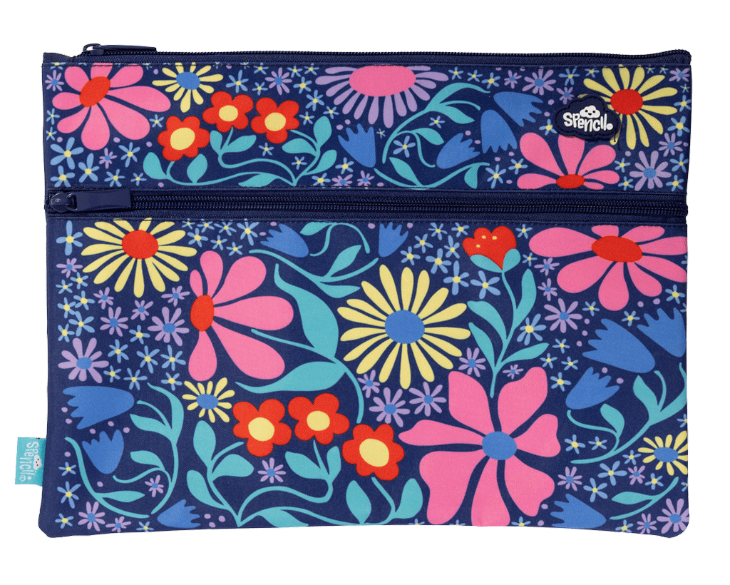 Spencil | A4 Twin Zip Pencil Case | Flower Fun