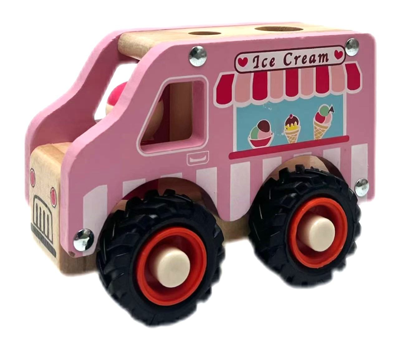 Toyslink Wooden Wheelie Vehicle Ice Cream Truck