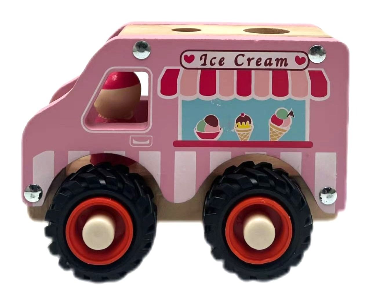 Toyslink Wooden Wheelie Vehicle Ice Cream Truck