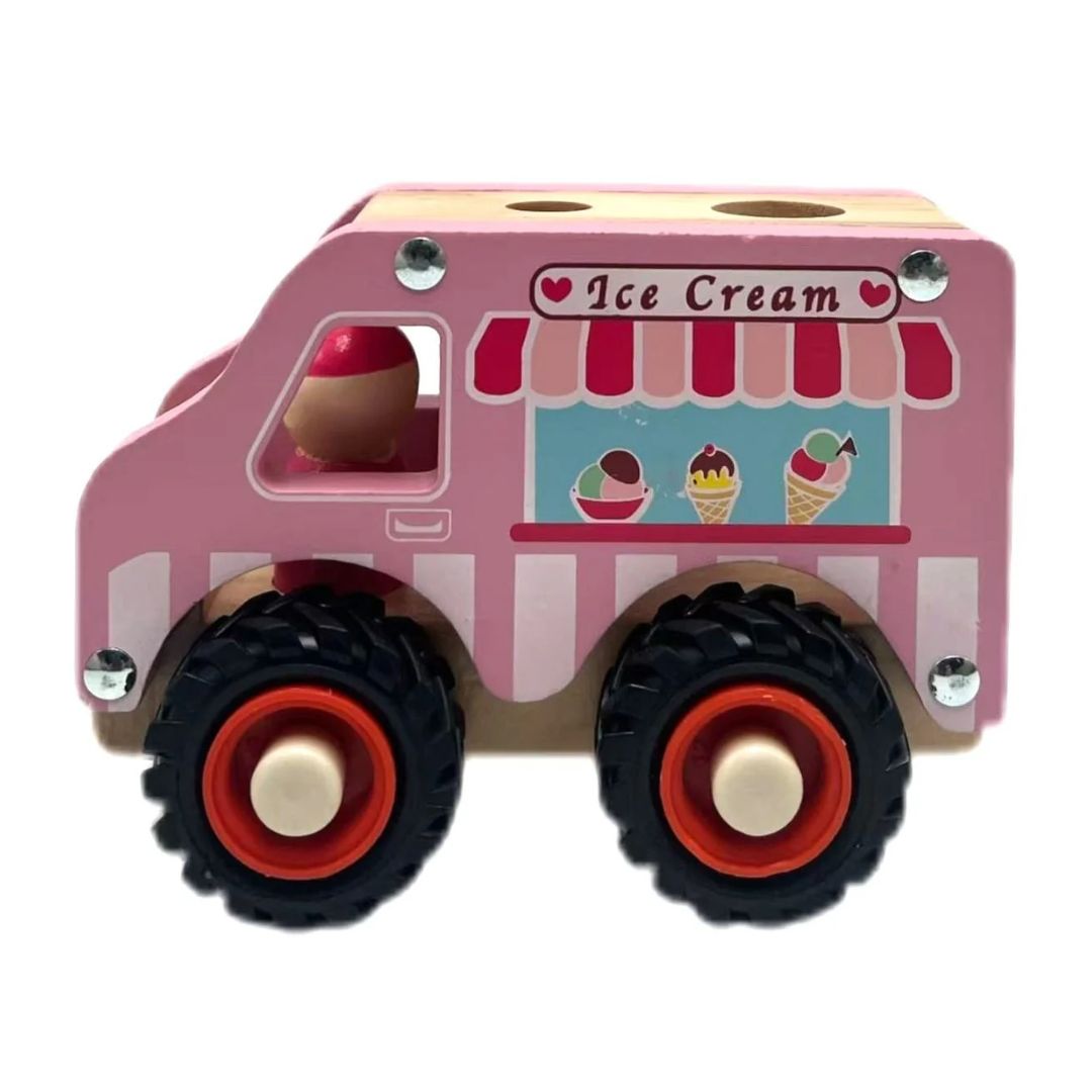 Toyslink | Wooden Wheelie Vehicle Ice Cream Truck