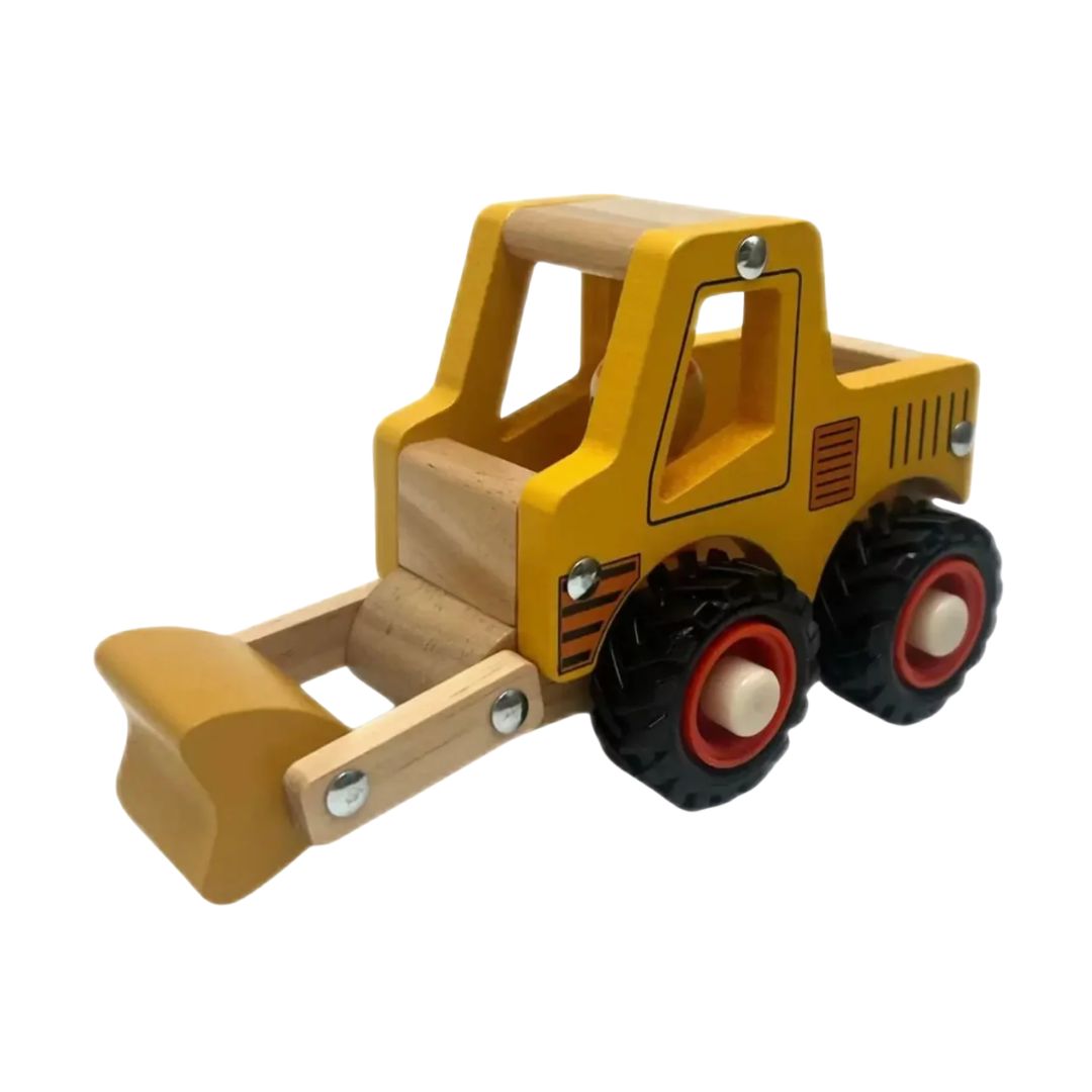 Toyslink | Wooden Wheelie Vehicle Yellow Digger