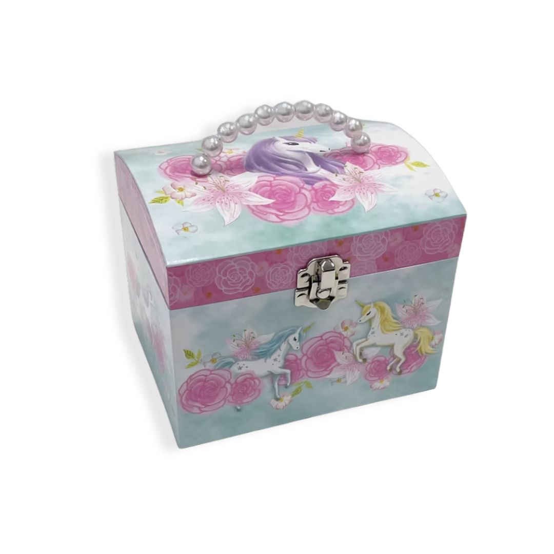 Unicorn Musical Jewel Box with Pearl Handle