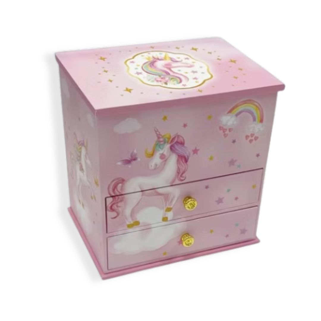 Unicorn Two Drawer Musical Jewel Box