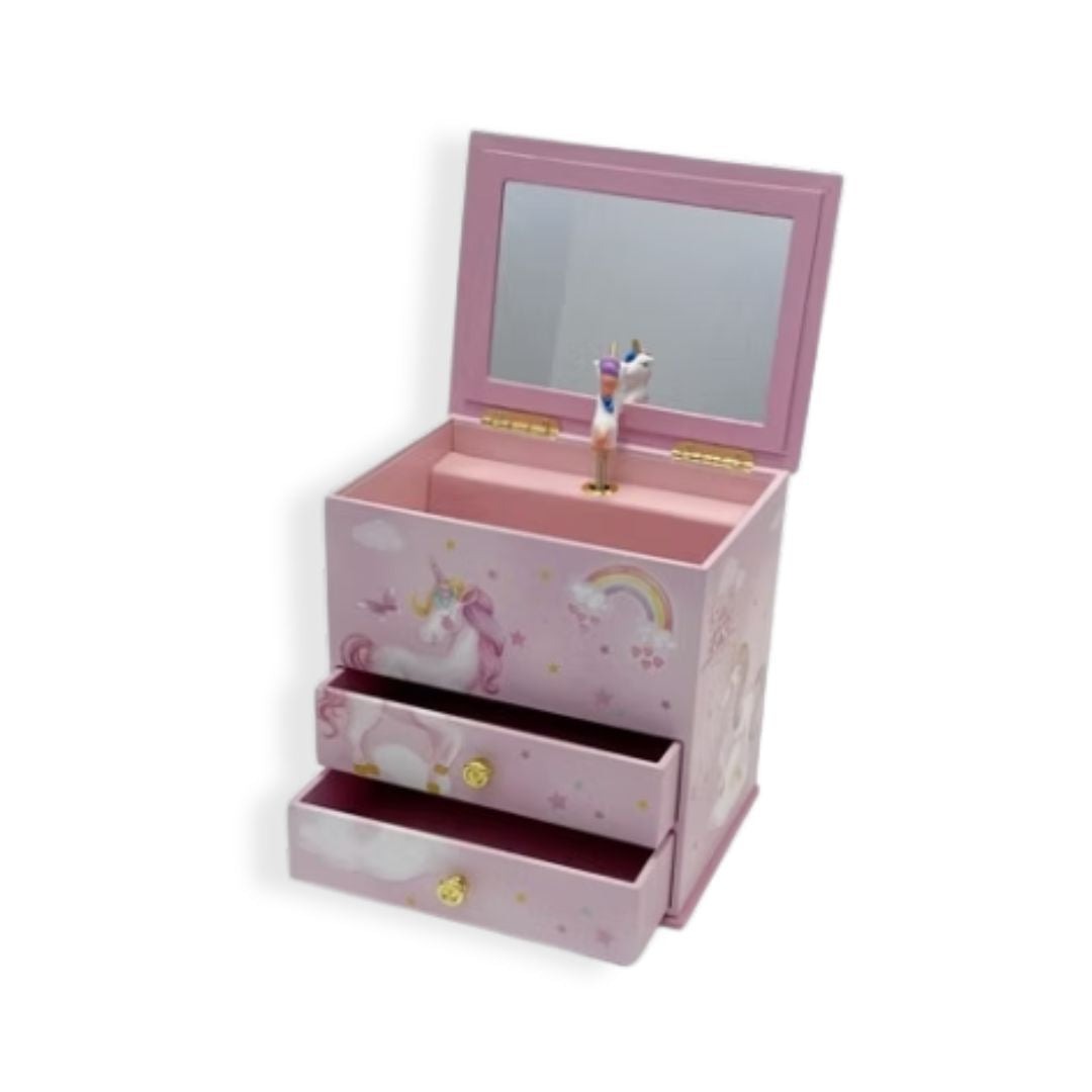 Unicorn Two Drawer Musical Jewel Box