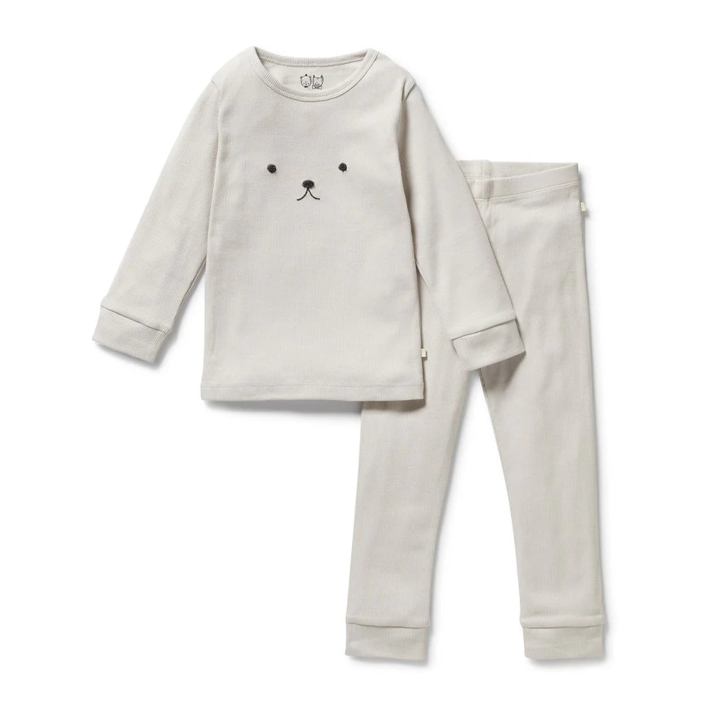 Wilson & Frenchy | Organic Rib L/S Pyjamas | Cloud