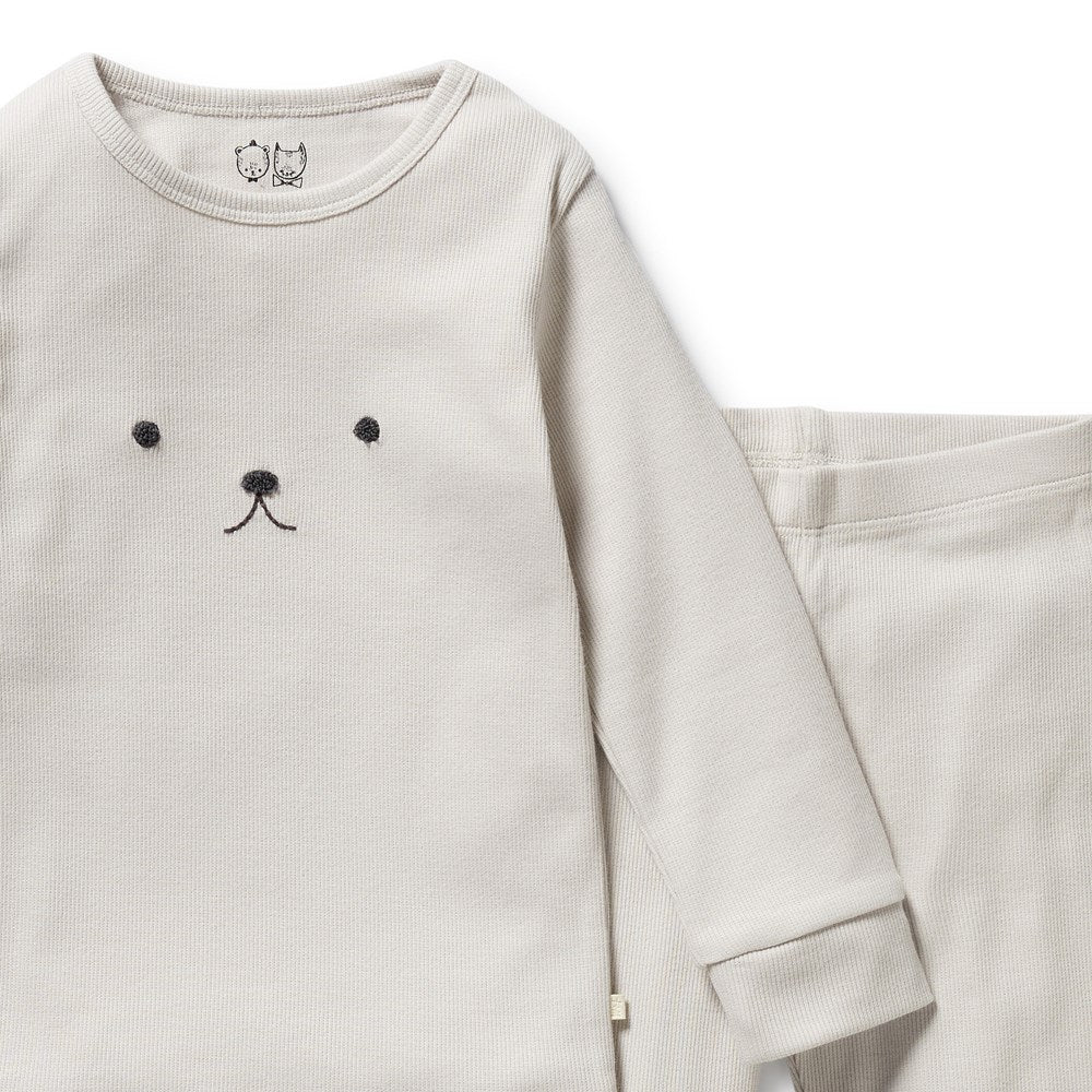 Wilson & Frenchy | Organic Rib L/S Pyjamas | Cloud