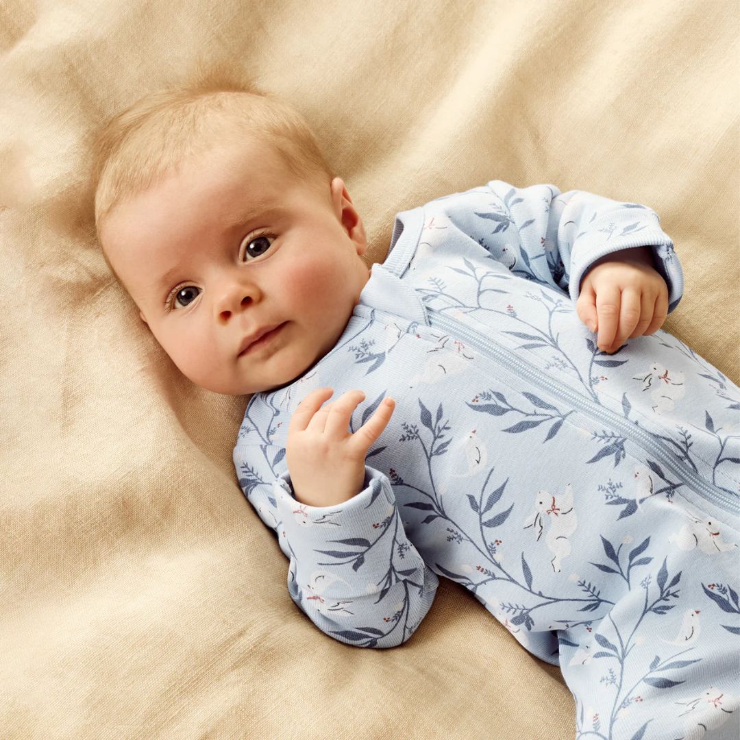 Wilson & Frenchy | Organic Zipsuit with Feet | Bunny Whistle