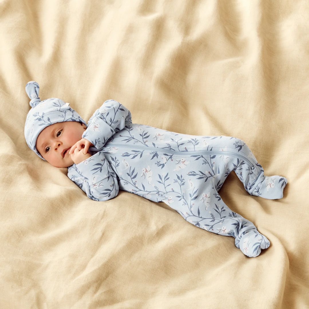 Wilson & Frenchy | Organic Zipsuit with Feet | Bunny Whistle