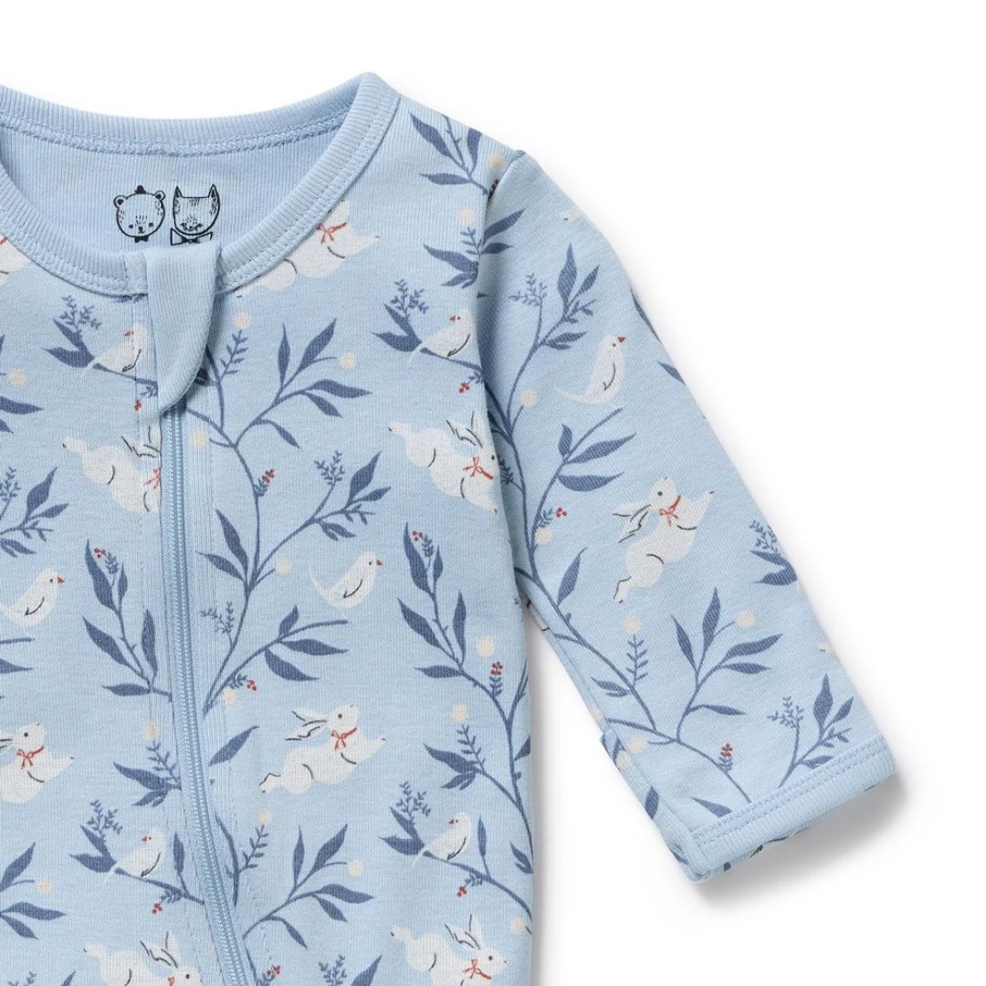 Wilson & Frenchy | Organic Zipsuit with Feet | Bunny Whistle