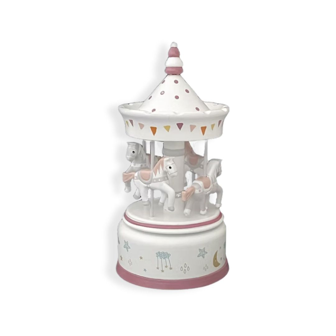 Wooden Horse Musical Carousel Burgundy