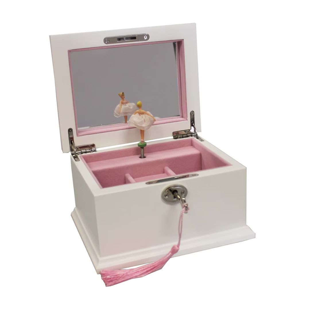 Wooden Jewel Box with Musical Ballerina