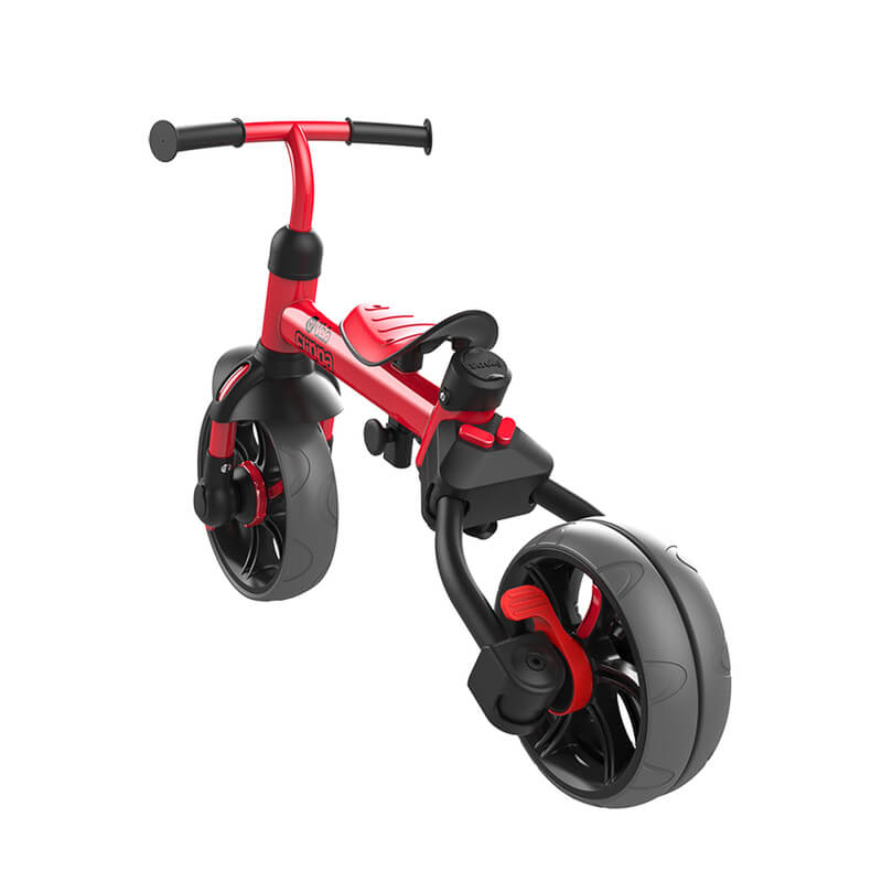 Velo Flippa red trike – 4-in-1 convertible toddler ride-on with removable push handle, wide seat, sturdy frame and non-slip footrests