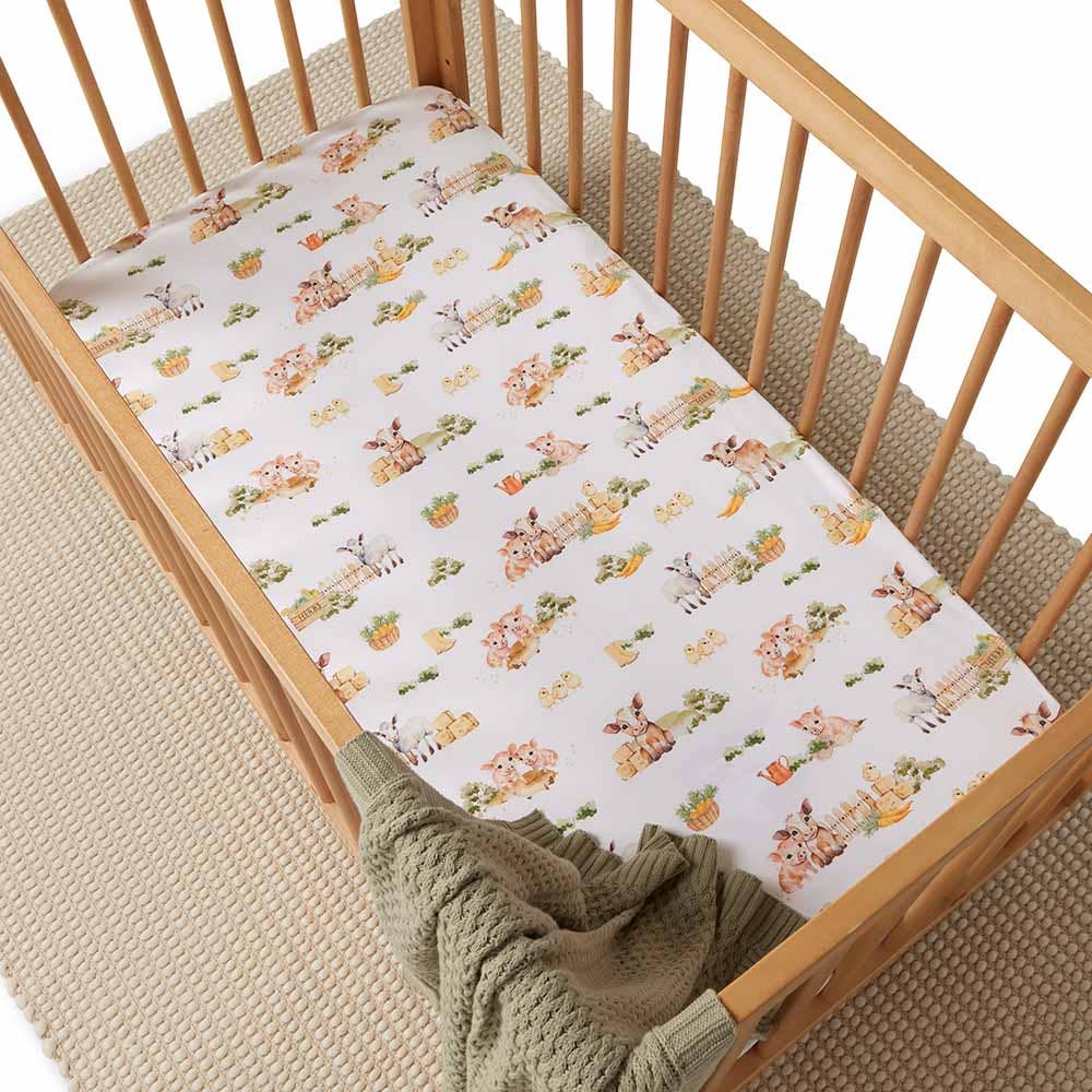 Snuggle Hunny - Farm Organic Fitted Cot Sheet