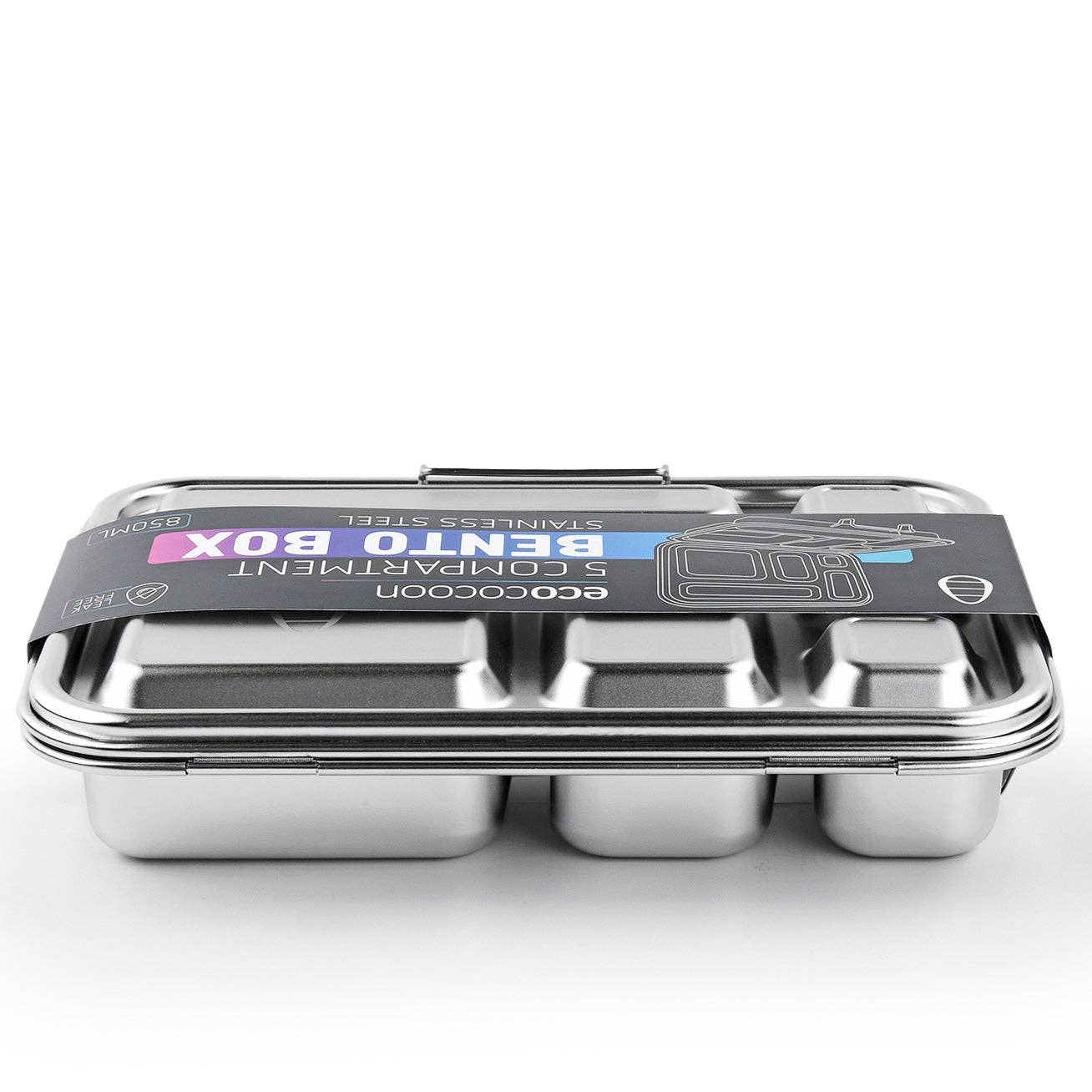 Ecococoon | Bento Box 5 - Stainless Steel - Leak Proof | Blueberry