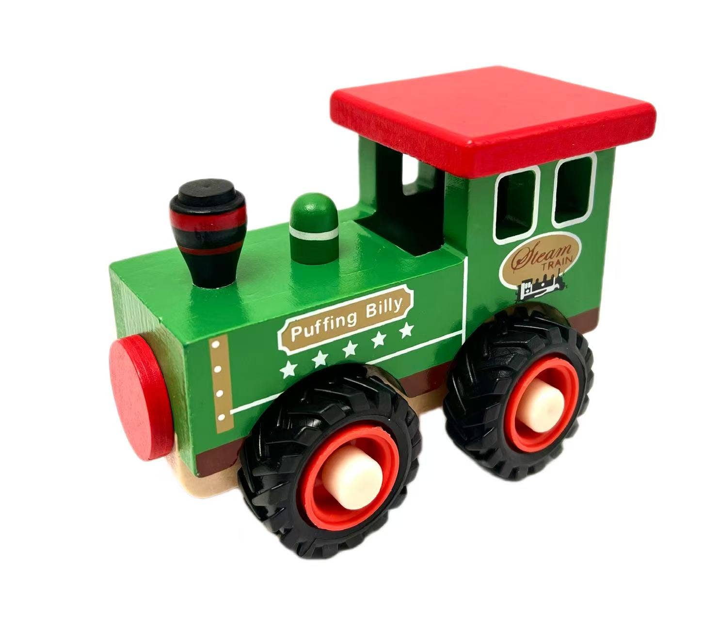 ToysLink Wooden Green Steam Train