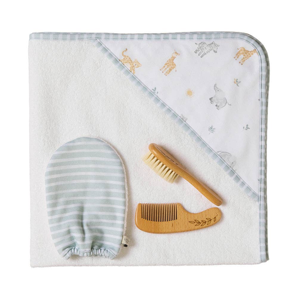 Living Textiles 4pc Baby Bath Gift Set | Roam & Roar
