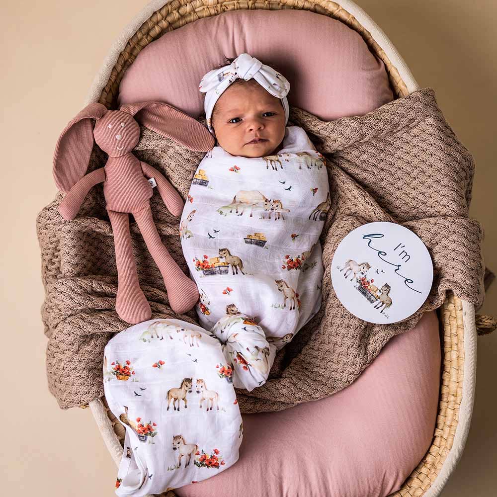 Snuggle Hunny | Organic Muslin Wrap | Pony Pals