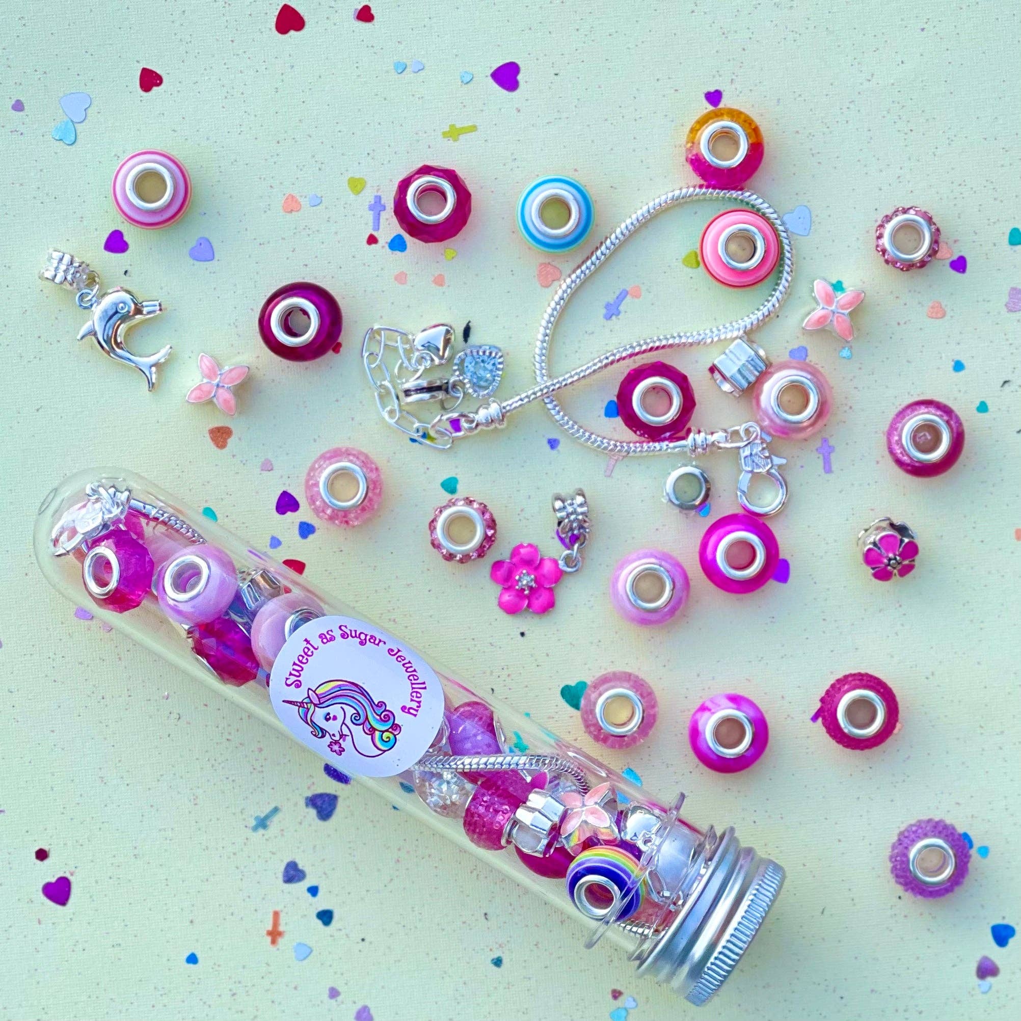 Sweet As Sugar Jewellery - Jewellery Making Kit Charm Bracelet Set: Teal
