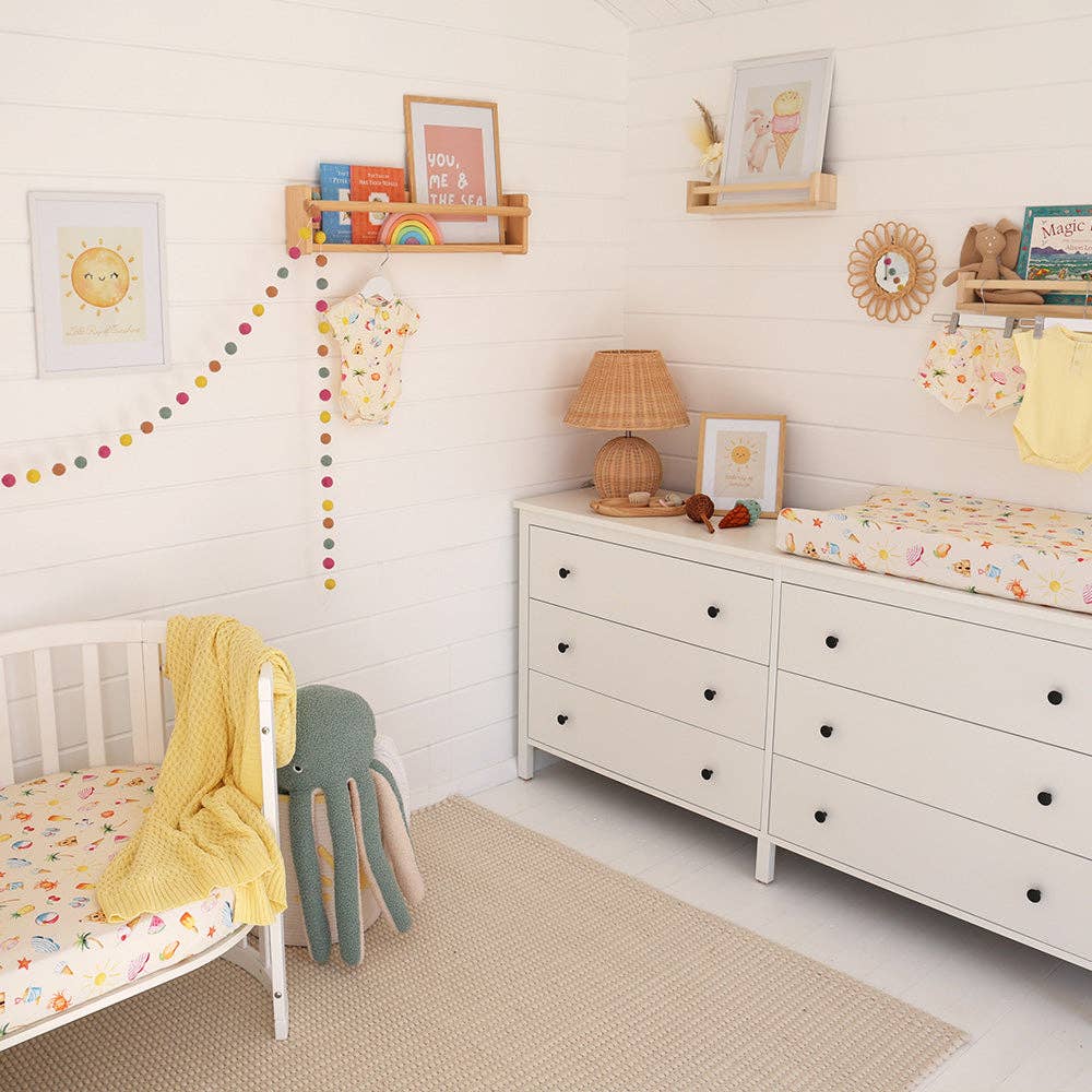 Snuggle Hunny - Beach Fun Organic Fitted Cot Sheet