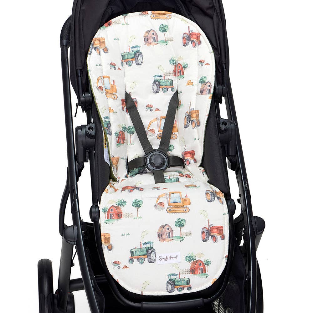 Snuggle Hunny - Diggers & Tractors Universal Organic Pram Liner