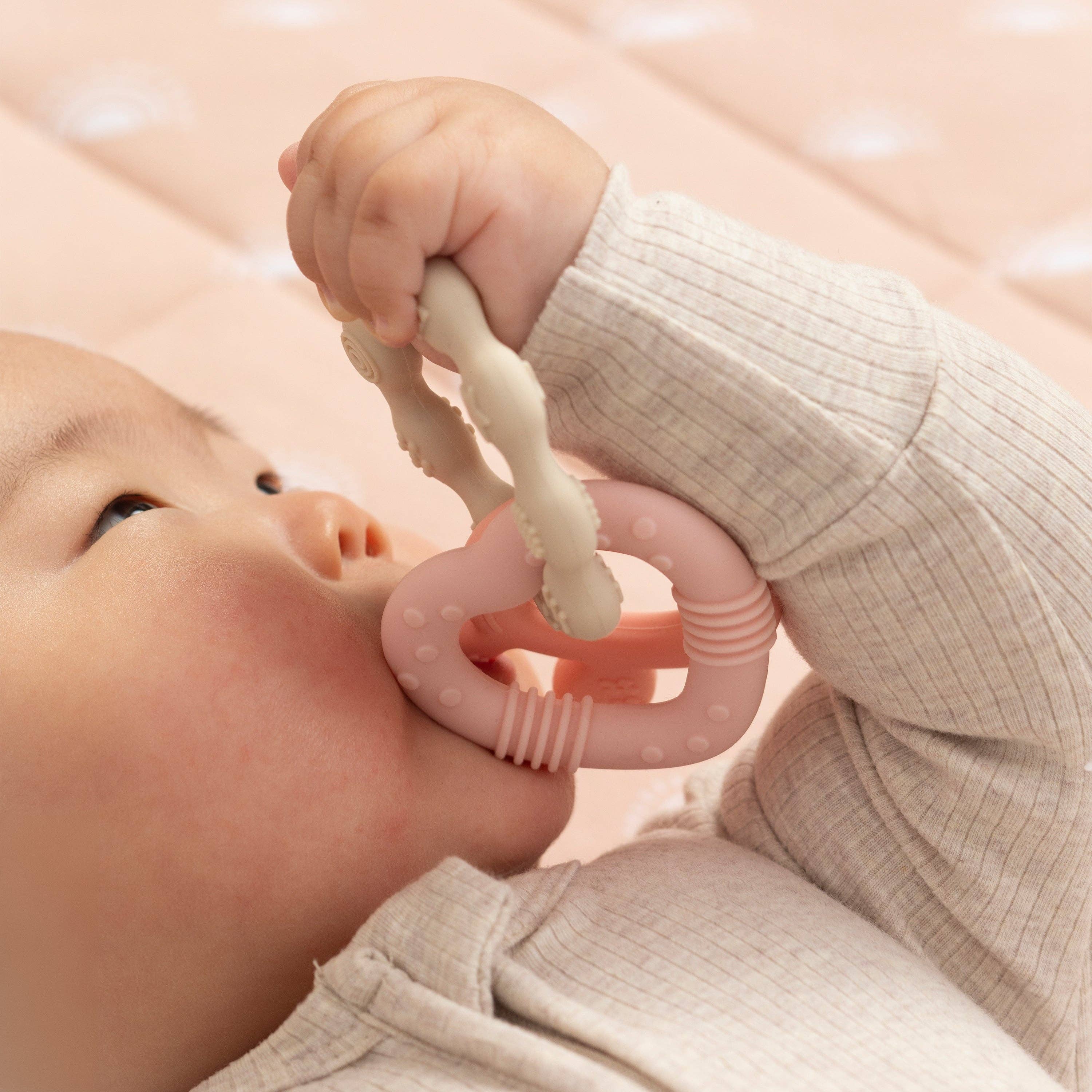 Living Textiles Silicone Bunny Teether Pink