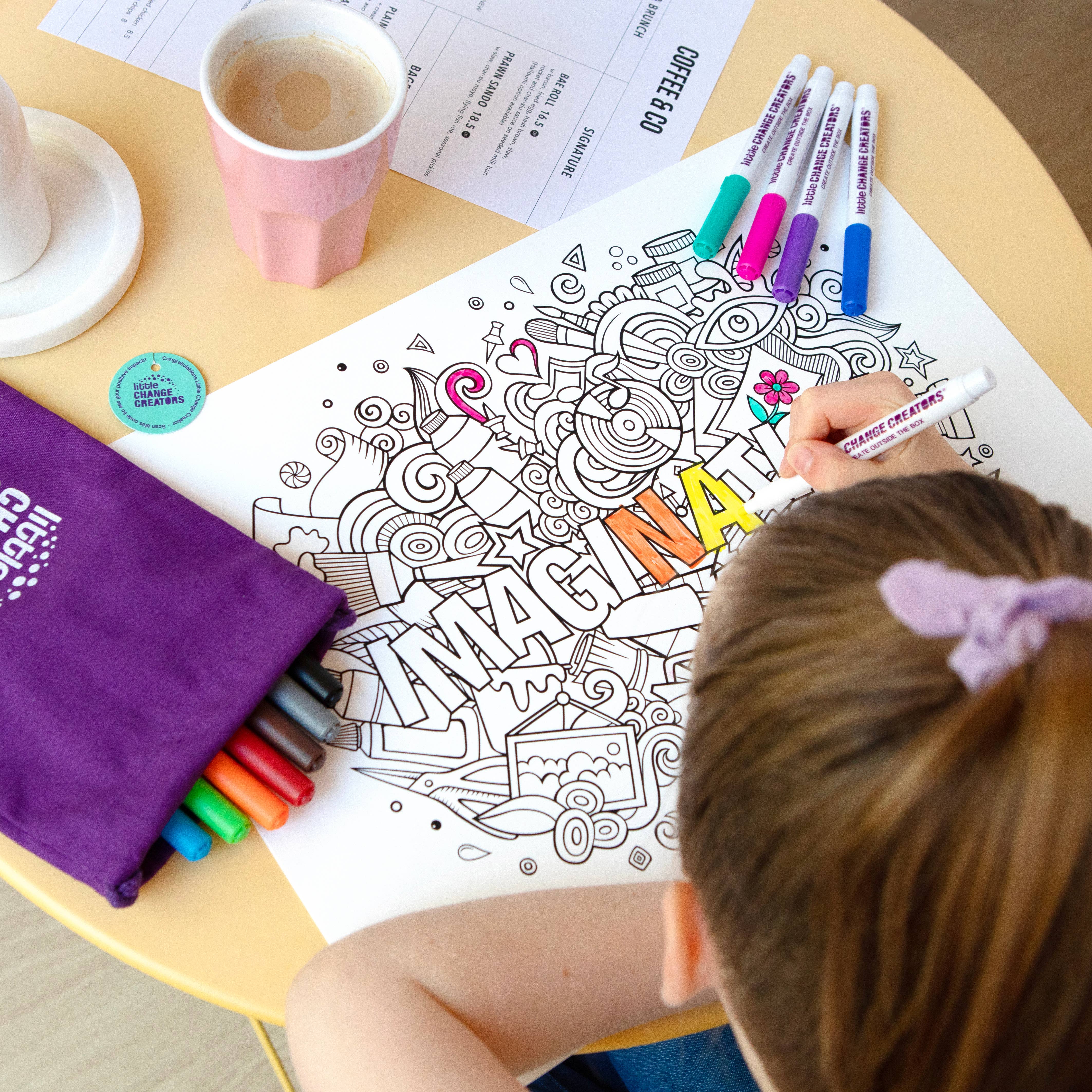 Little Change Creators | IMAGINATION | Re-FUN-able™ Reusable Colouring + Doodle Mat