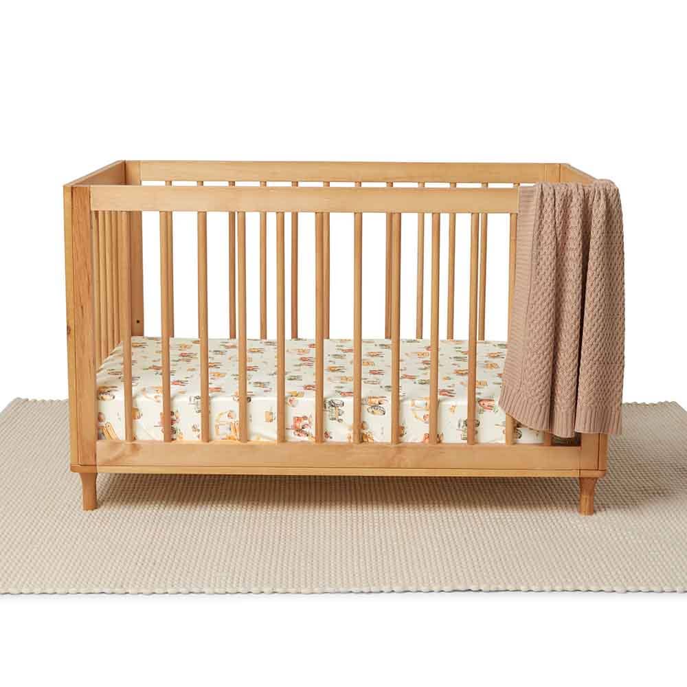 Snuggle Hunny | Organic Fitted Cot Sheet | Diggers