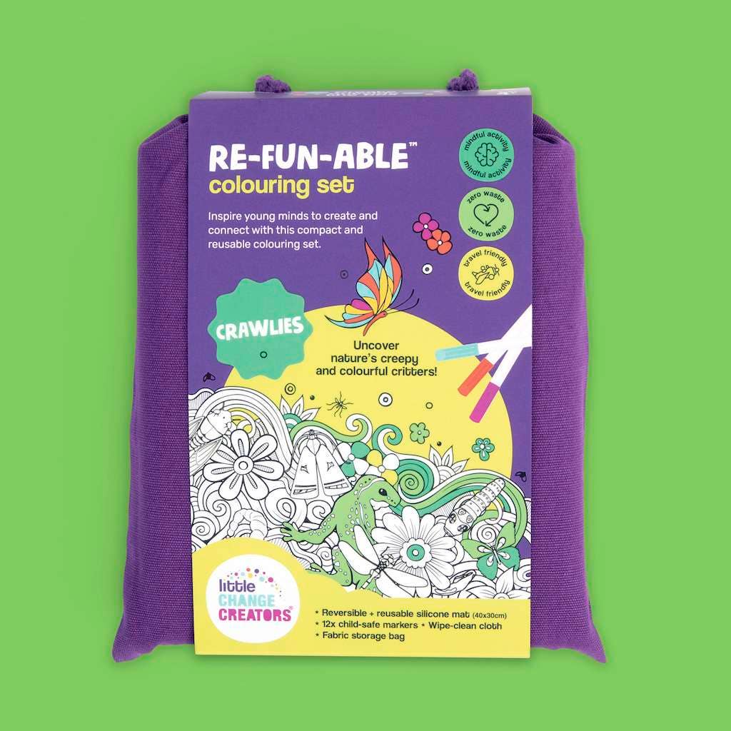 Little Change Creators | CRAWLIES | Re-FUN-able™ Reusable Colouring + Doodle Mat