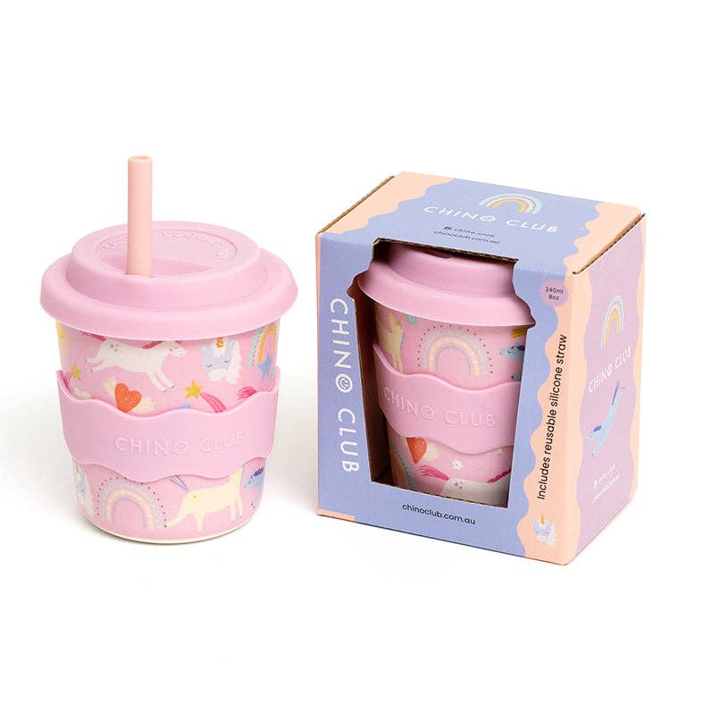 Chino Club | Pink Unicorn Kids Keep Cup 8oz