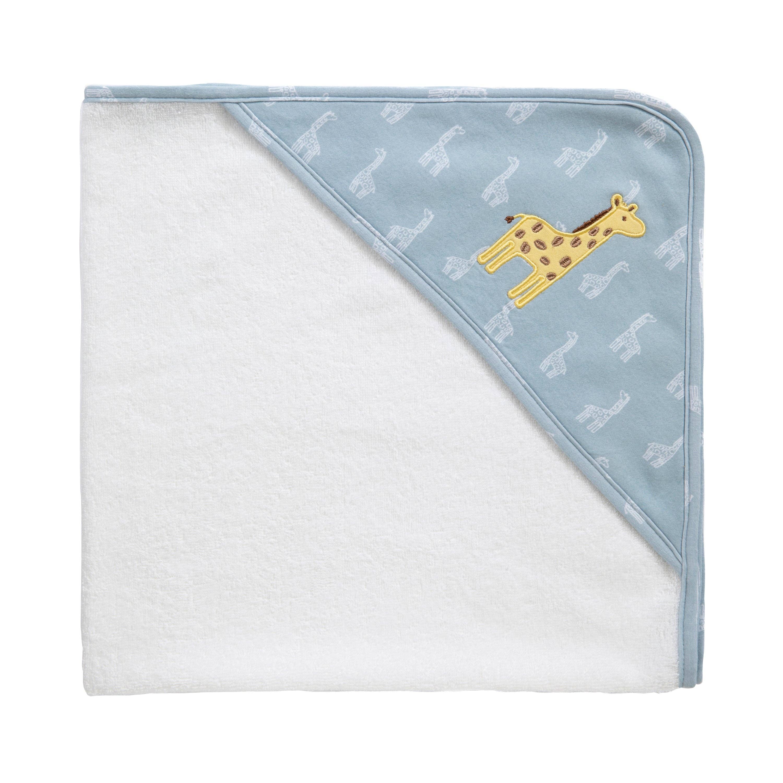 Living Textiles Hooded Towel- Giraffe Applique Wild Safari