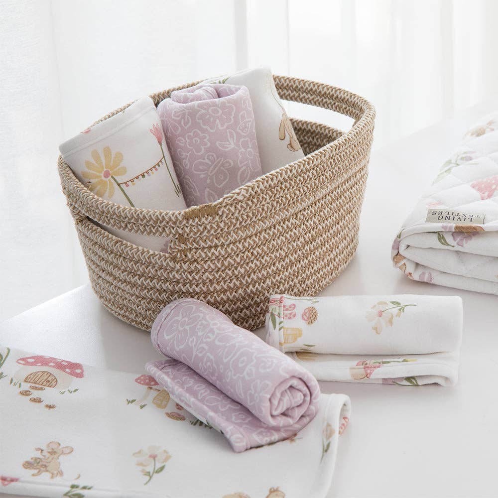 Living Textiles - Organic Wash Cloths 3 Pack - Whimsical Wonderland