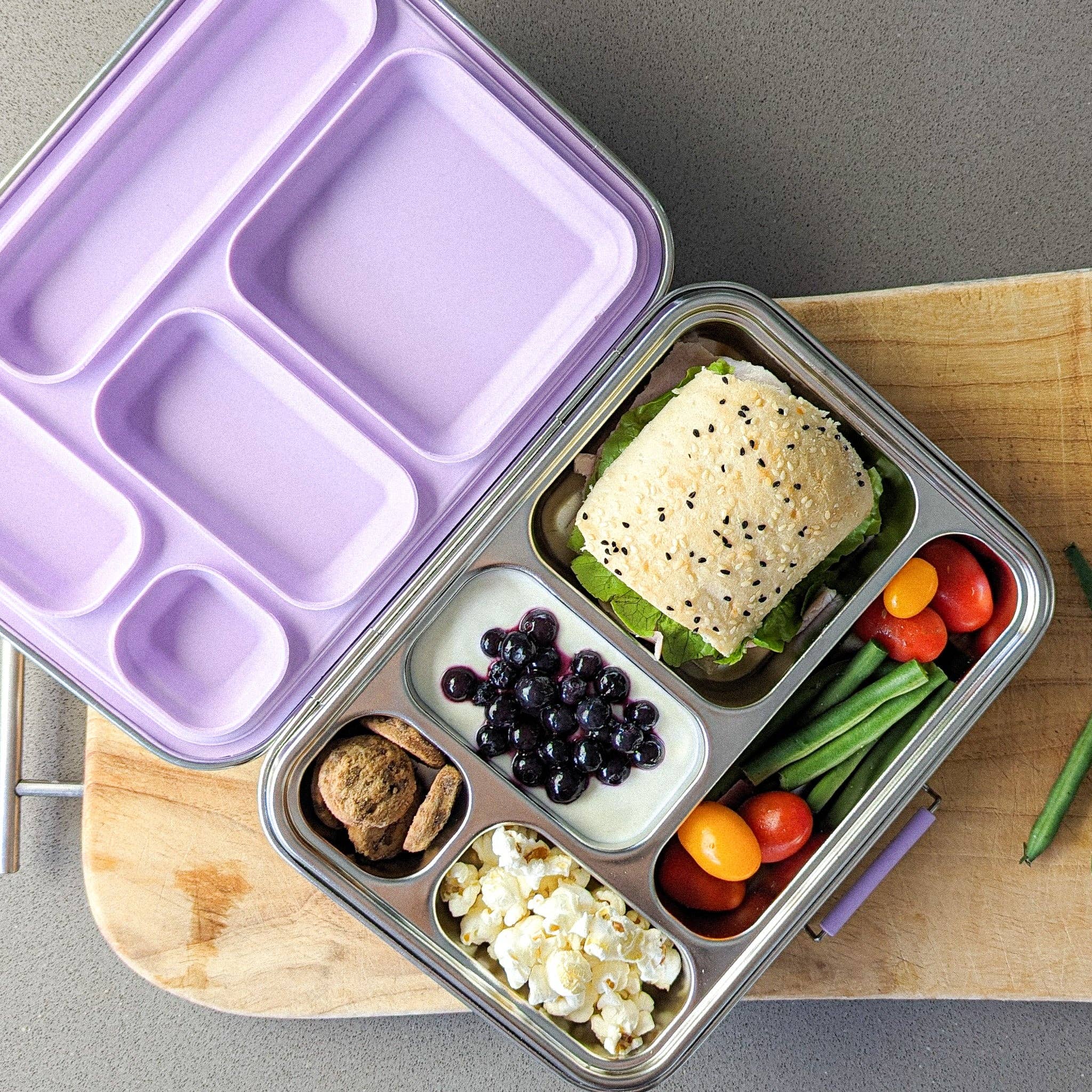 Ecococoon | Bento Box 5 - Stainless Steel - Leak Proof | Blueberry