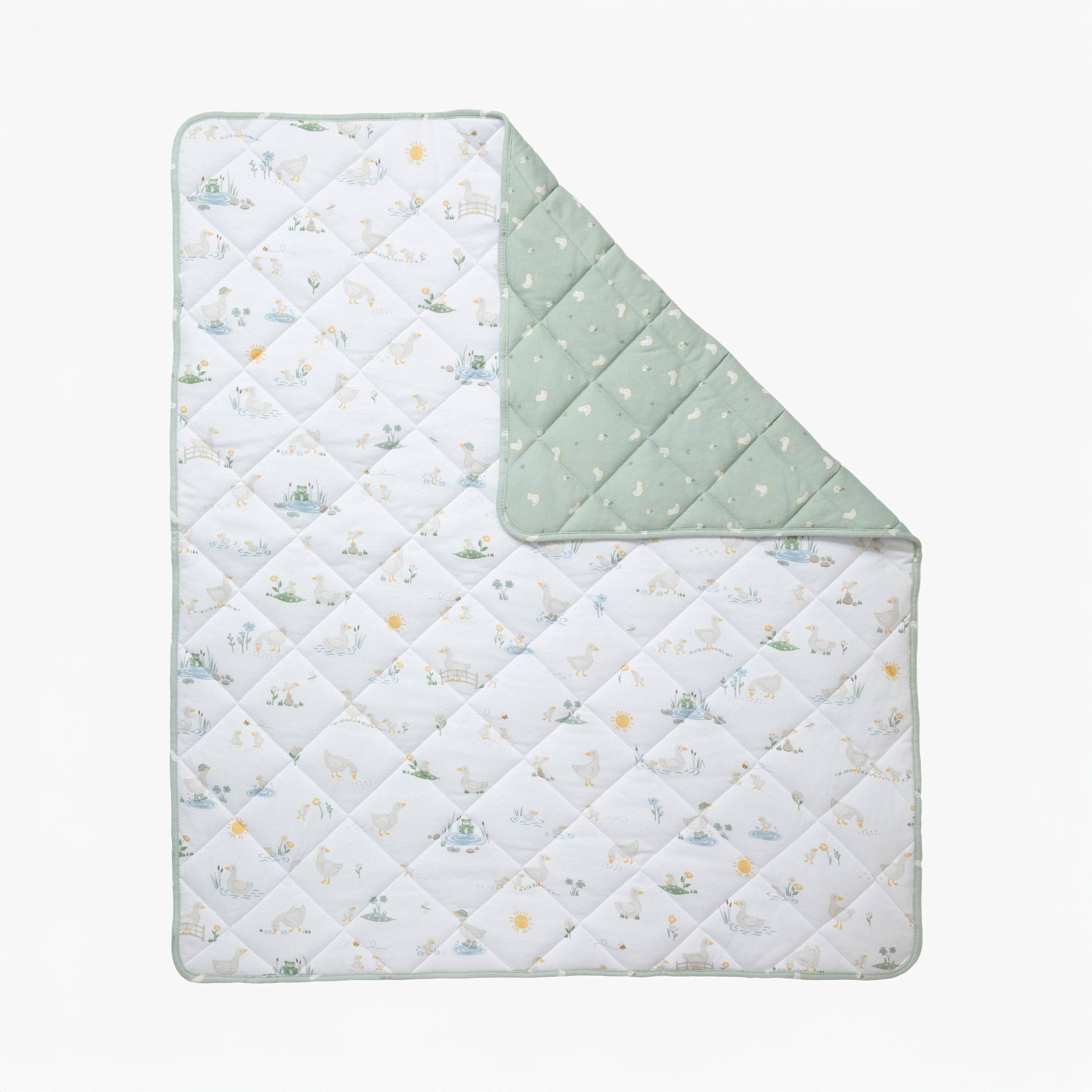 Living Textiles | Organic Jersey Quilted Cot Comforter | Goosey Goosey