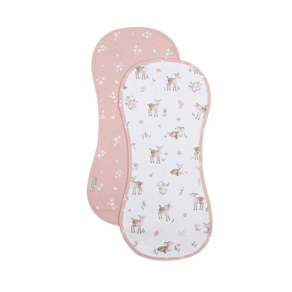 Living Textiles | 2 Pack Organic Burp Cloths Fawn Fables