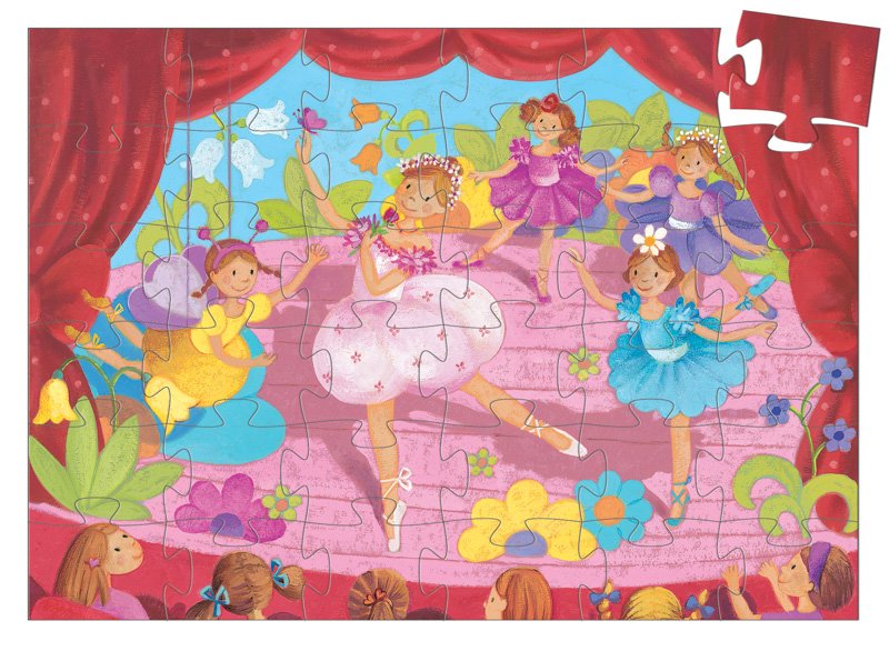 Djeco Silhouette Puzzle | Ballerina Flower 36pc