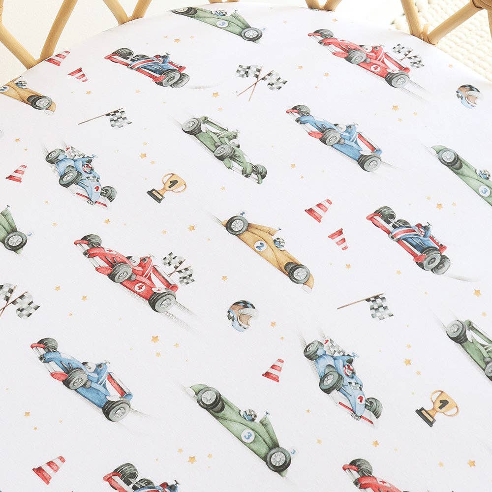Snuggle Hunny - Little Racers Organic Bassinet Sheet / Change Pad Cover