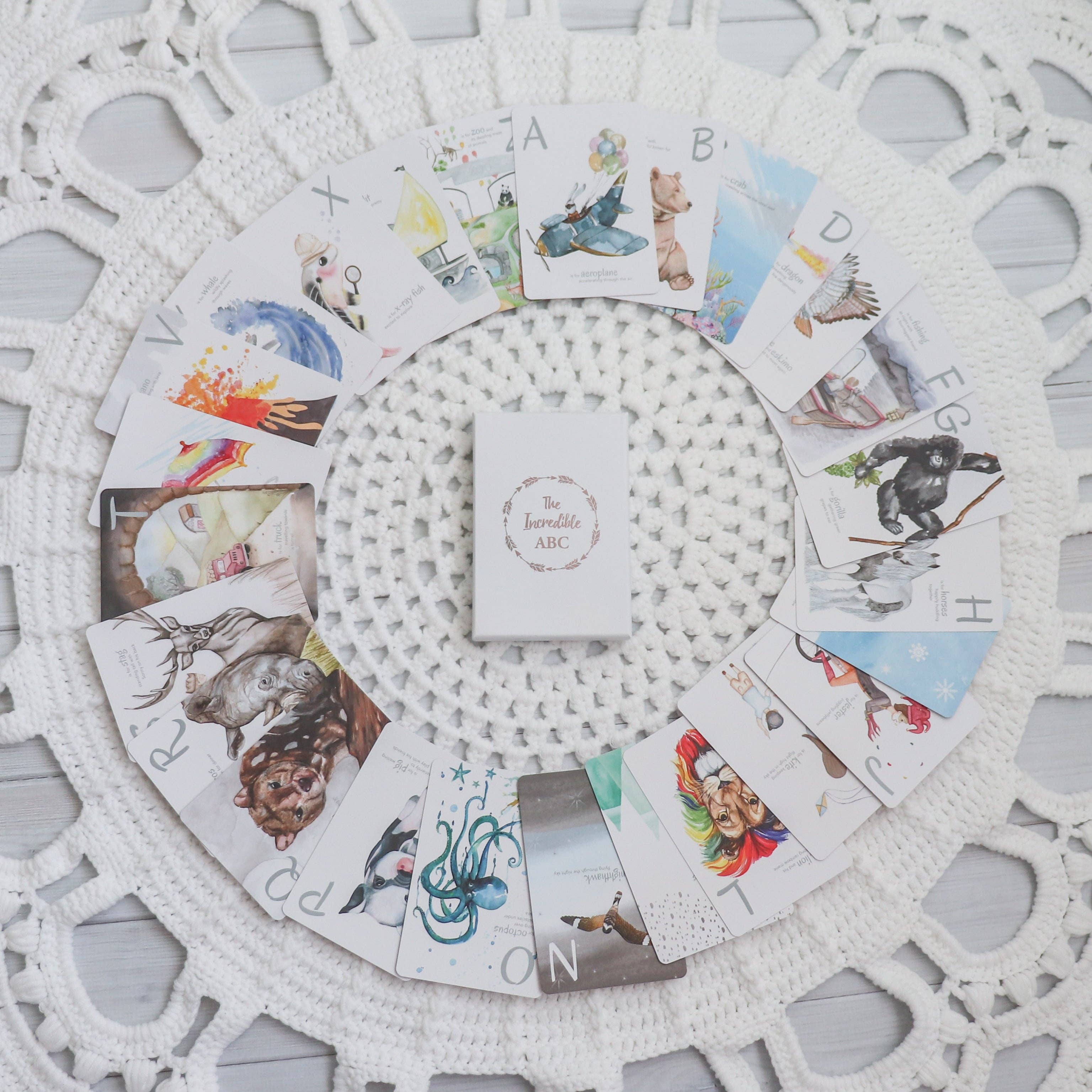 Adored Illustrations | The Incredible ABC Flash Cards