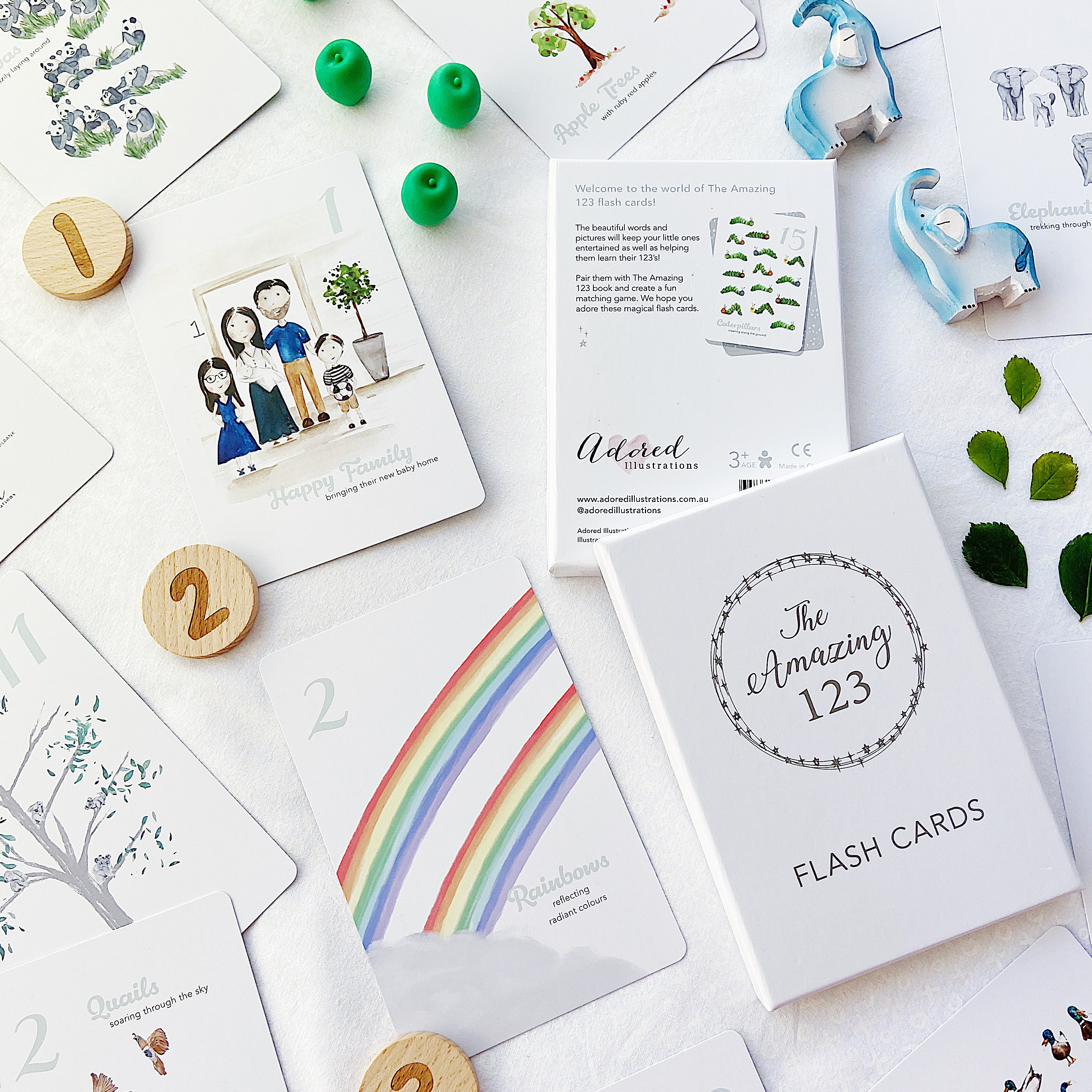 Adored Illustrations | The Amazing 123 Flash Cards