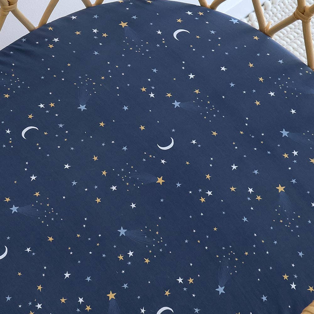 Snuggle Hunny - Starry Night Organic Bassinet Sheet / Change Pad Cover