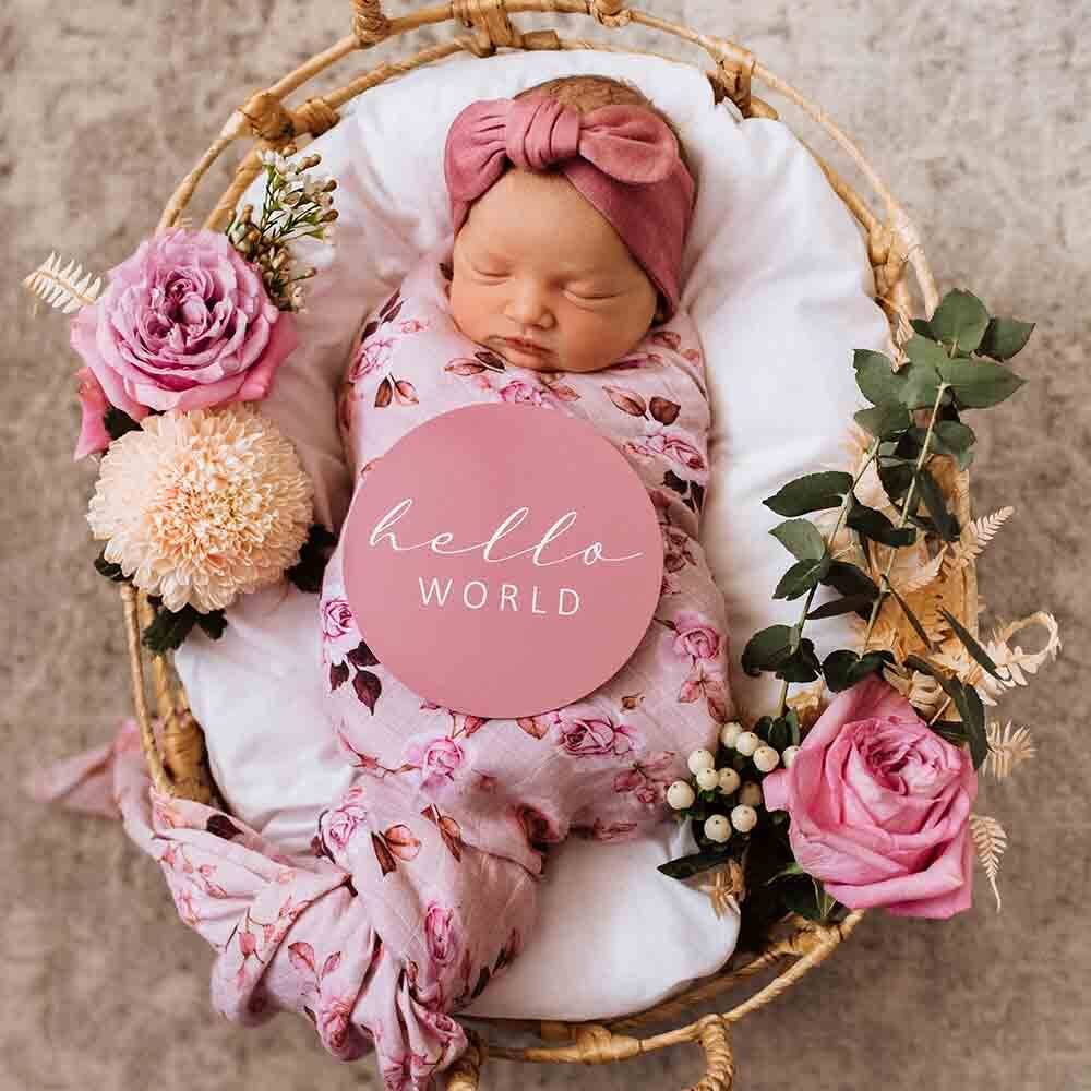Snuggle Hunny | Organic Muslin Wrap | Blossom