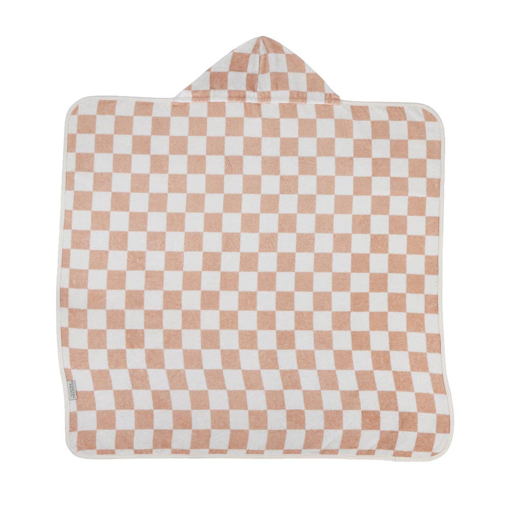 Living Textiles | Hooded Towel Checkered Blush