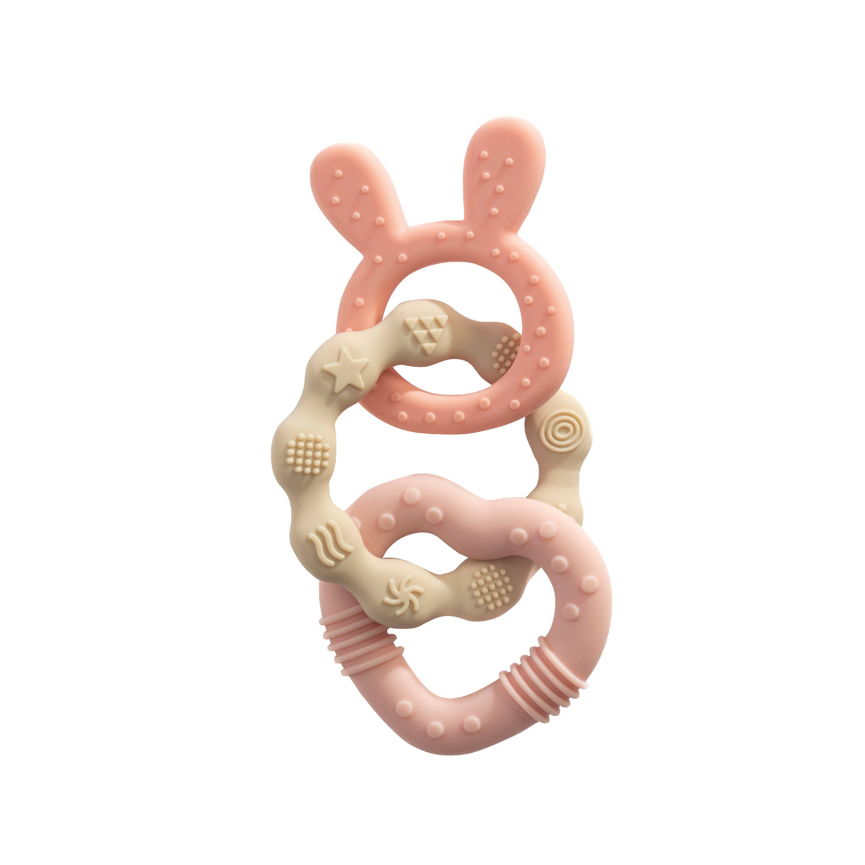 Living Textiles Silicone Bunny Teether Pink