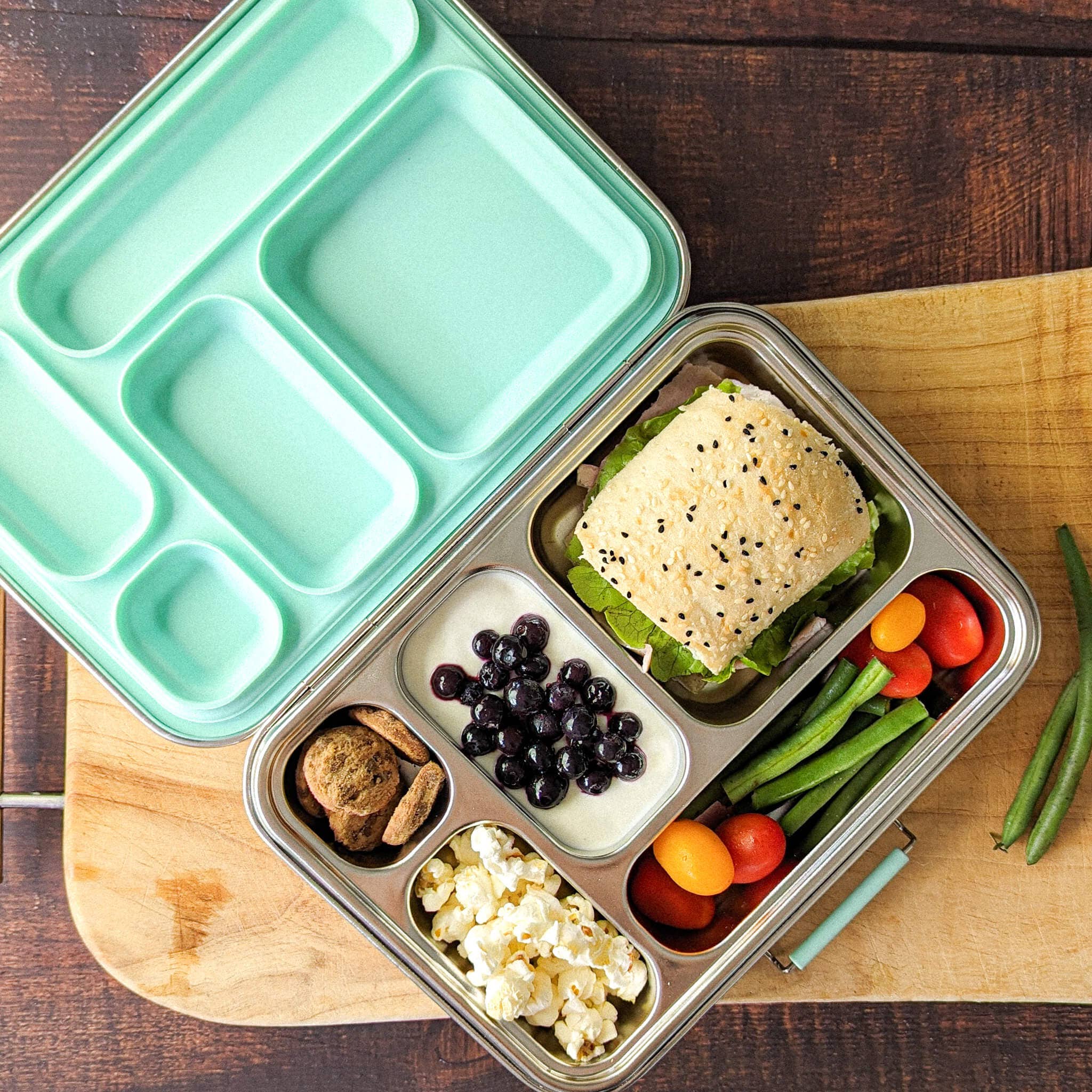 Ecococoon | Bento Box 5 - Stainless Steel - Leak Proof | Blueberry