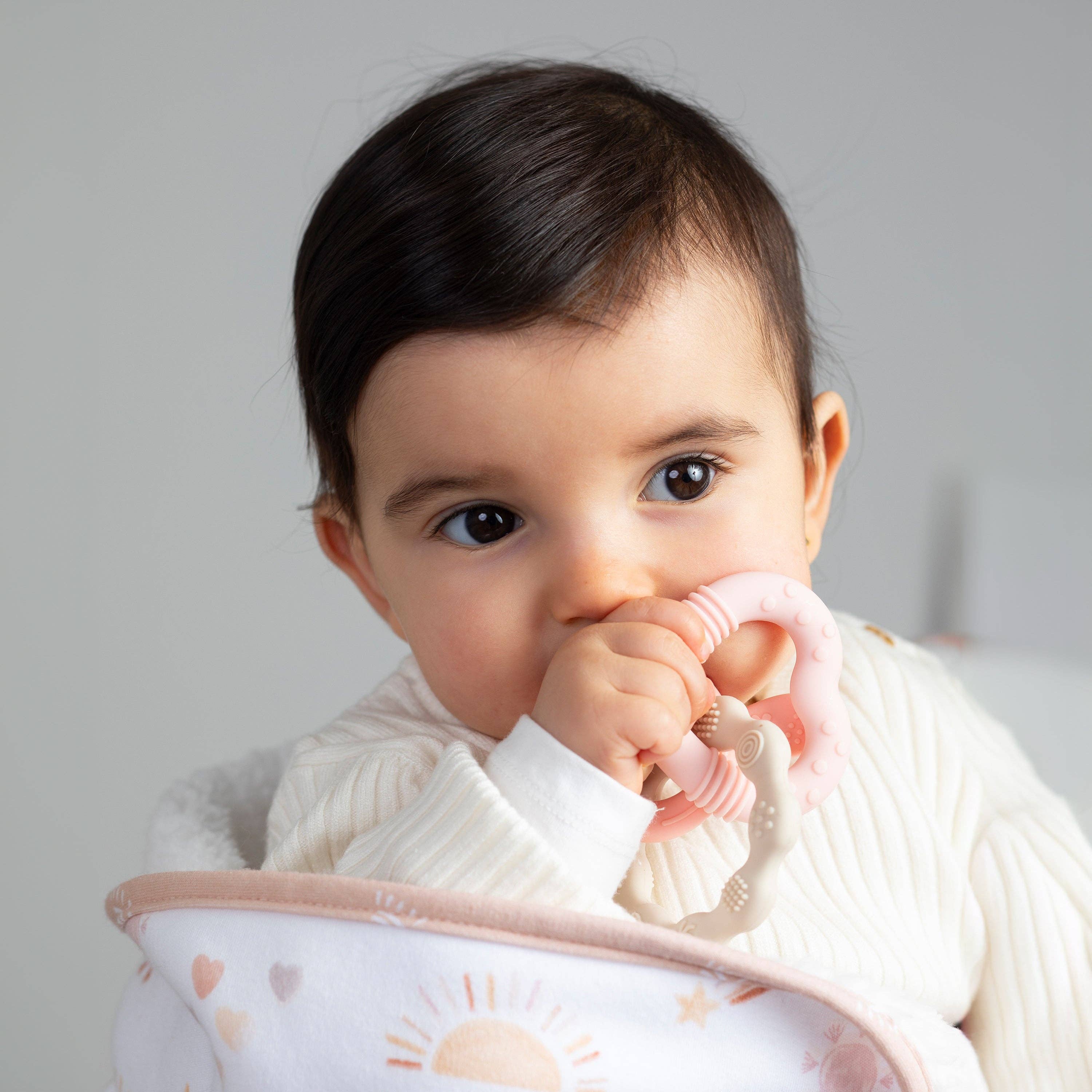 Living Textiles Silicone Bunny Teether Pink